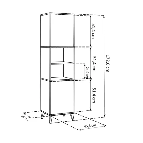 Fondi Vitrine Schrank mit Weinhalter - 3